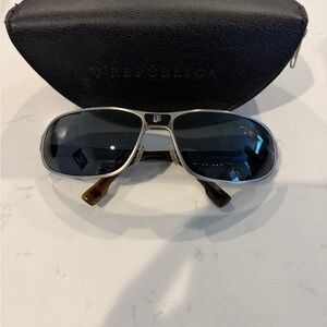 Silver and Brown Men's Sunglasses